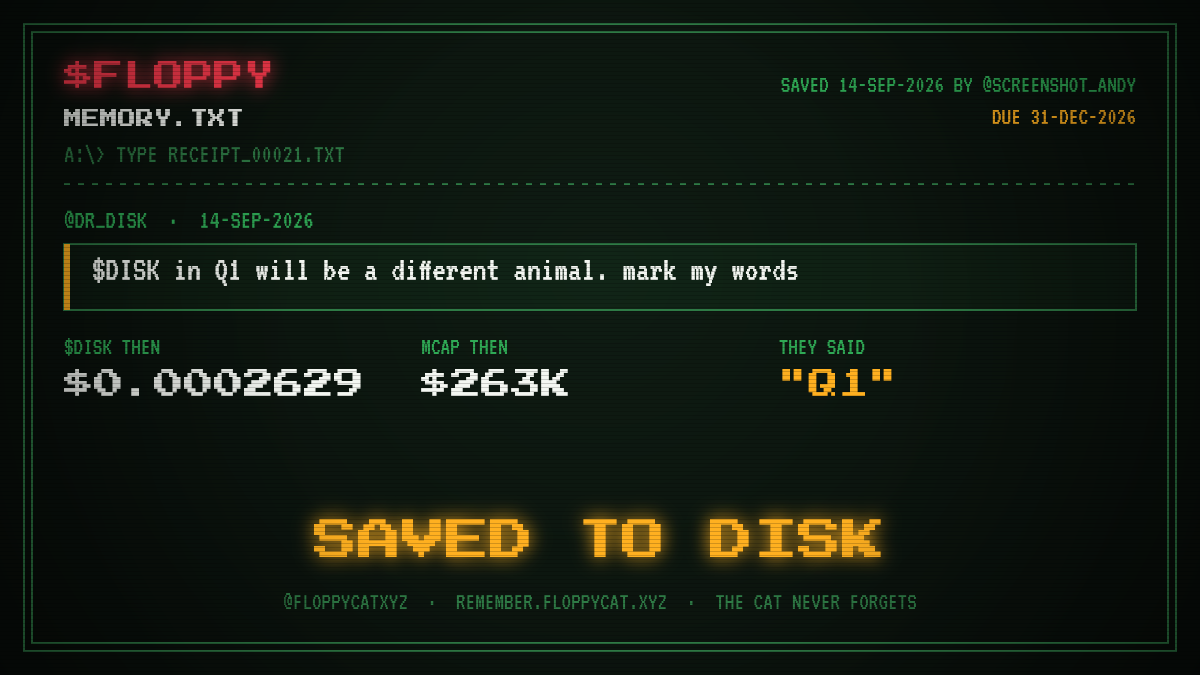 Post by @dr_disk: $DISK in Q1 will be a different animal. mark my words