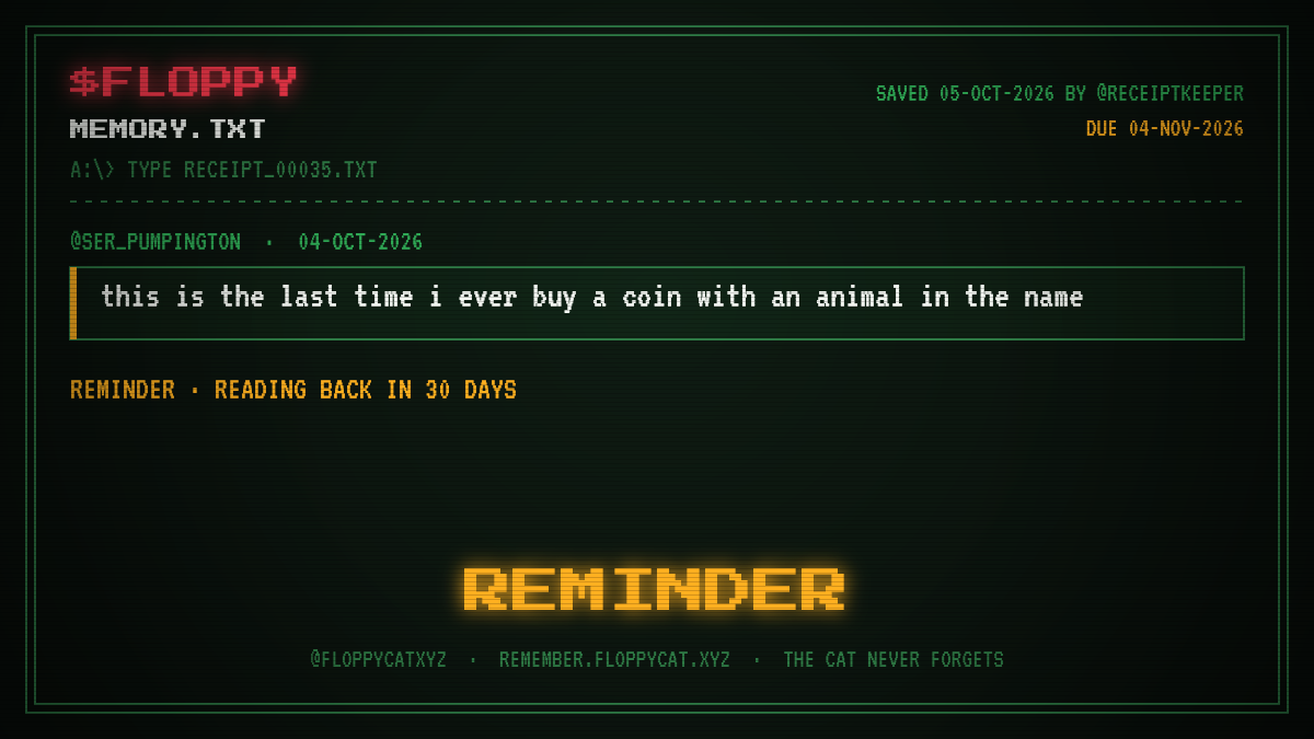 Post by @ser_pumpington: this is the last time i ever buy a coin with an animal in the name